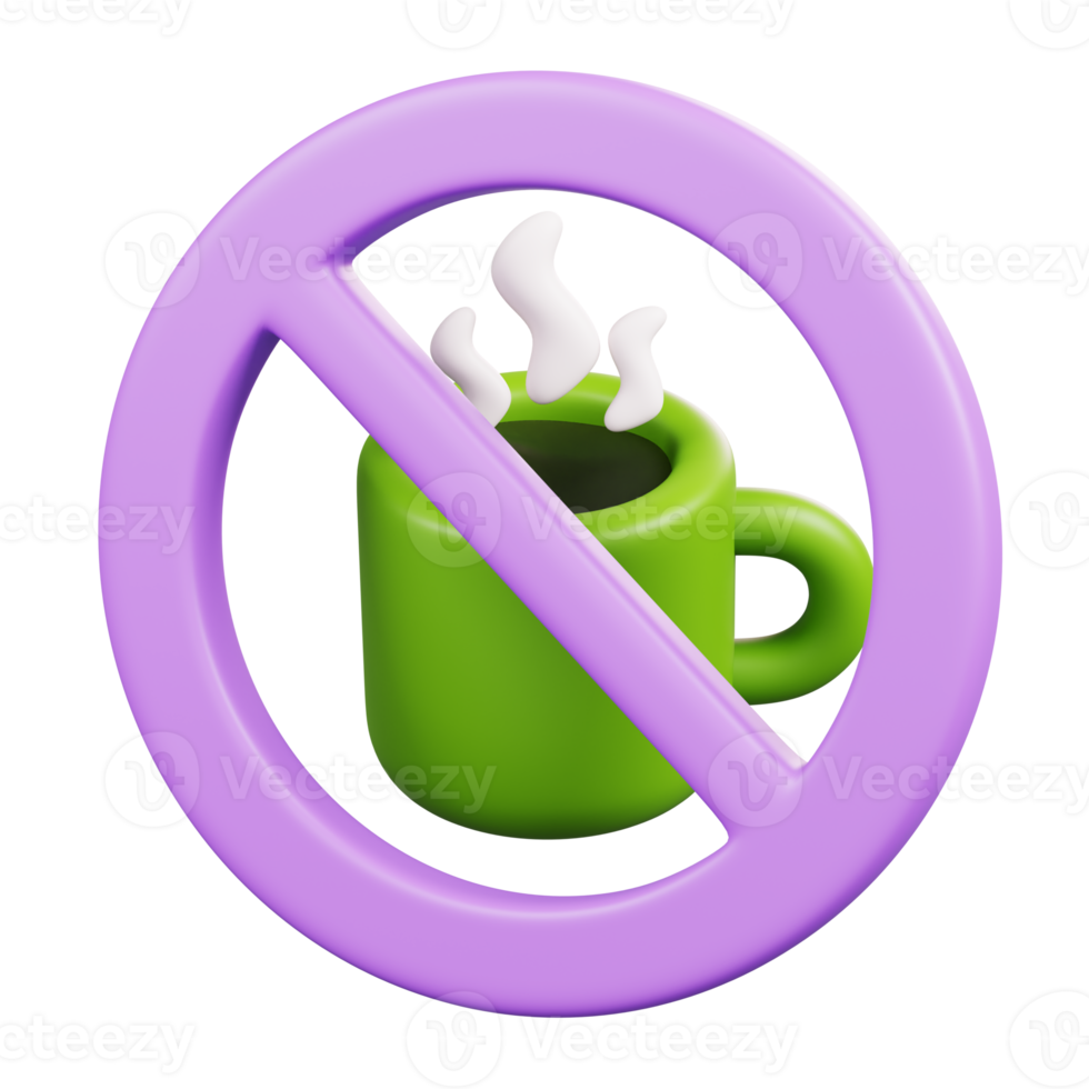 No Drink Sign Isolated. Ramadan Kareem Islamic Element Icon Concept. 3D illustration png