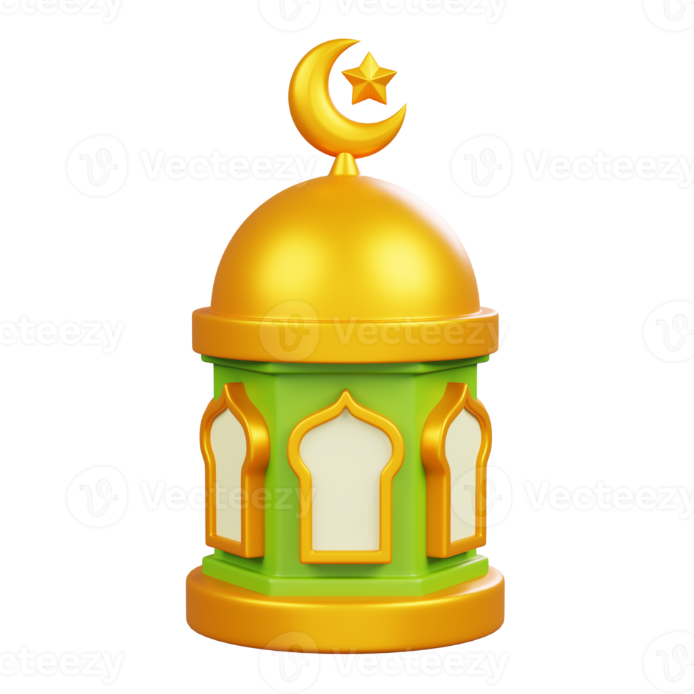 Mosque Dome Isolated. Ramadan Kareem Islamic Element Icon Concept. 3D illustration png