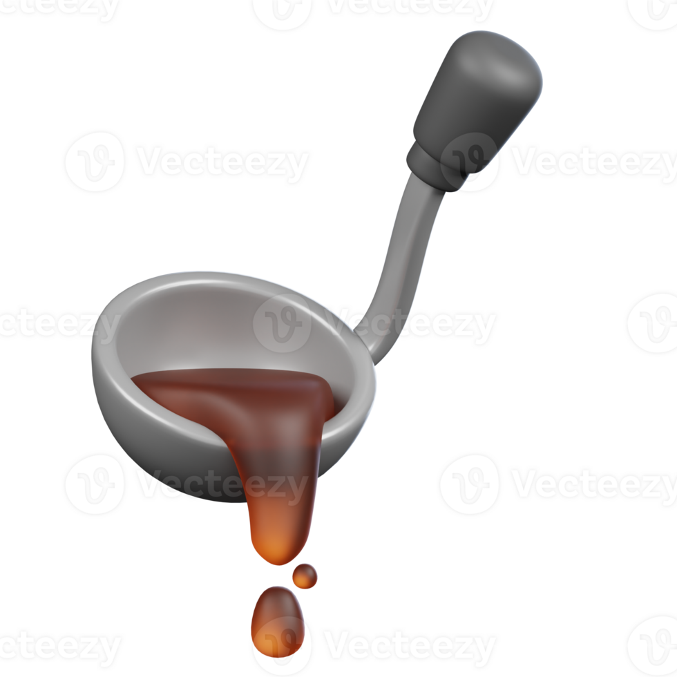 Ladle with Soup Kitchenware and Cooking icon on transparent background 3d Render png