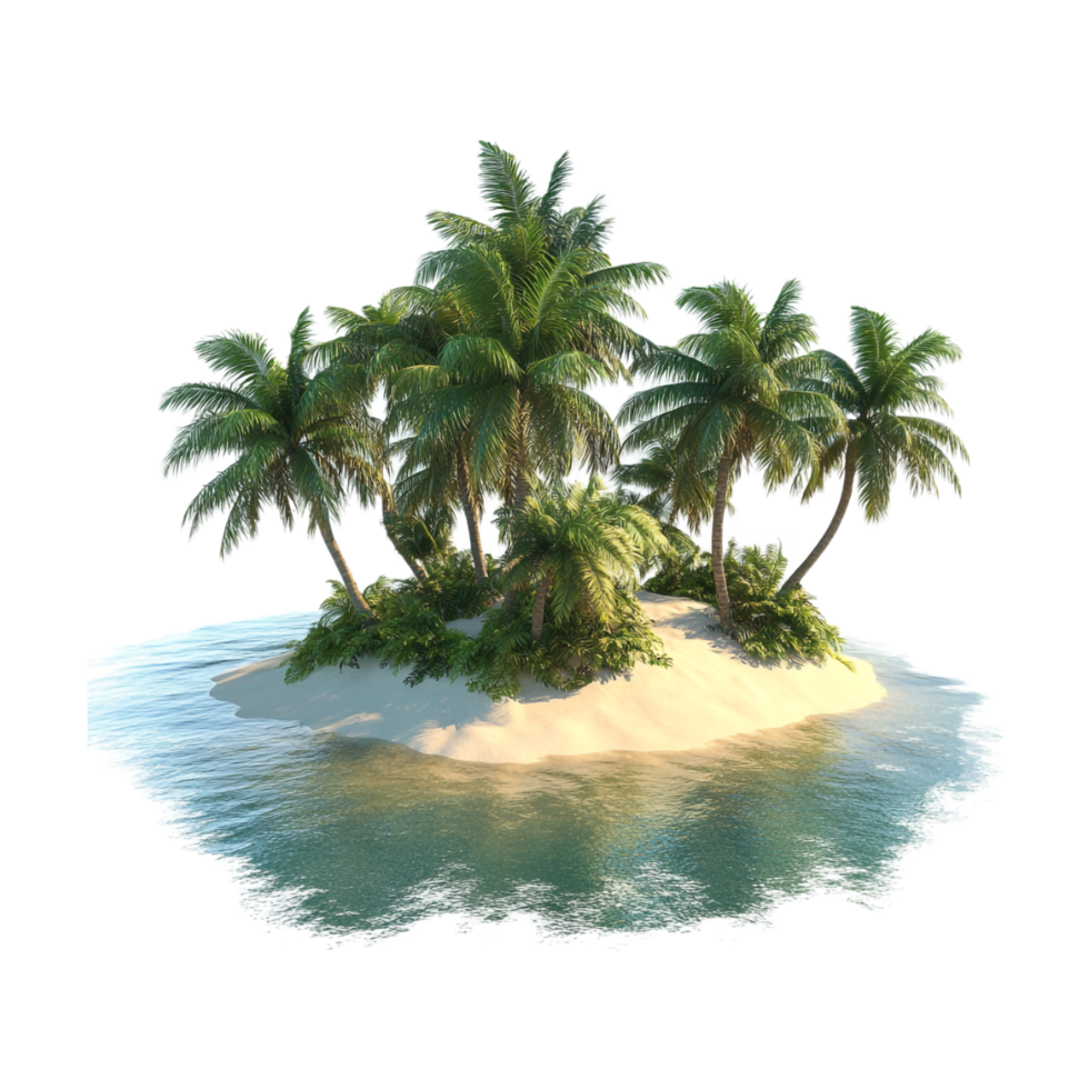 tropical island with palm trees on it png