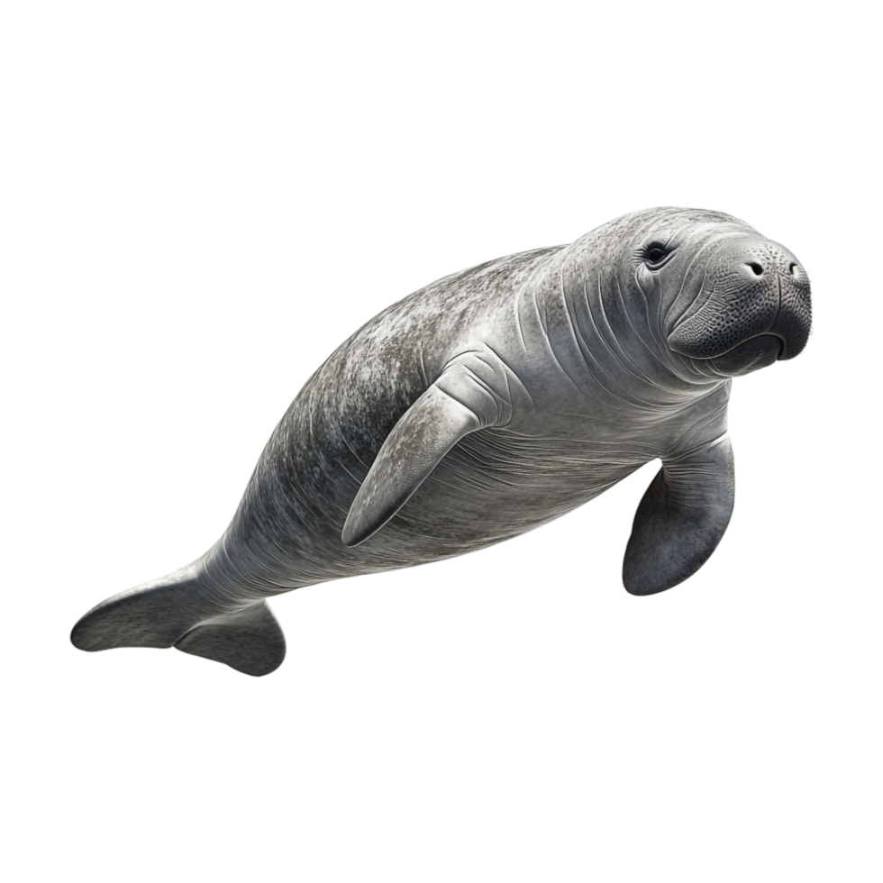 a manatee swimming in the ocean png