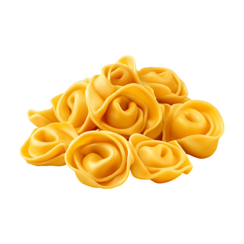 A pile of yellow pasta on a transparent background png