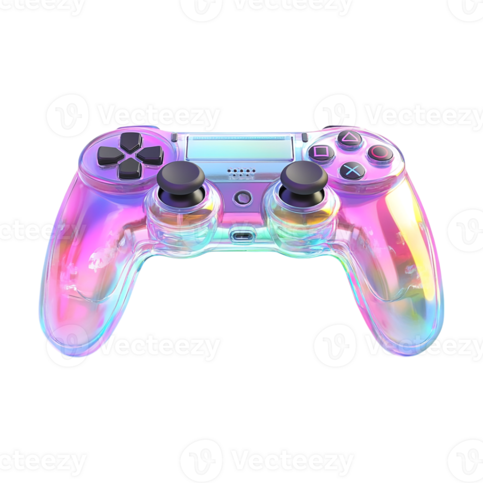 A controller with a rainbow colored light png