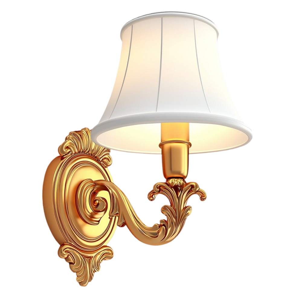 wall lamp glows with warm light png