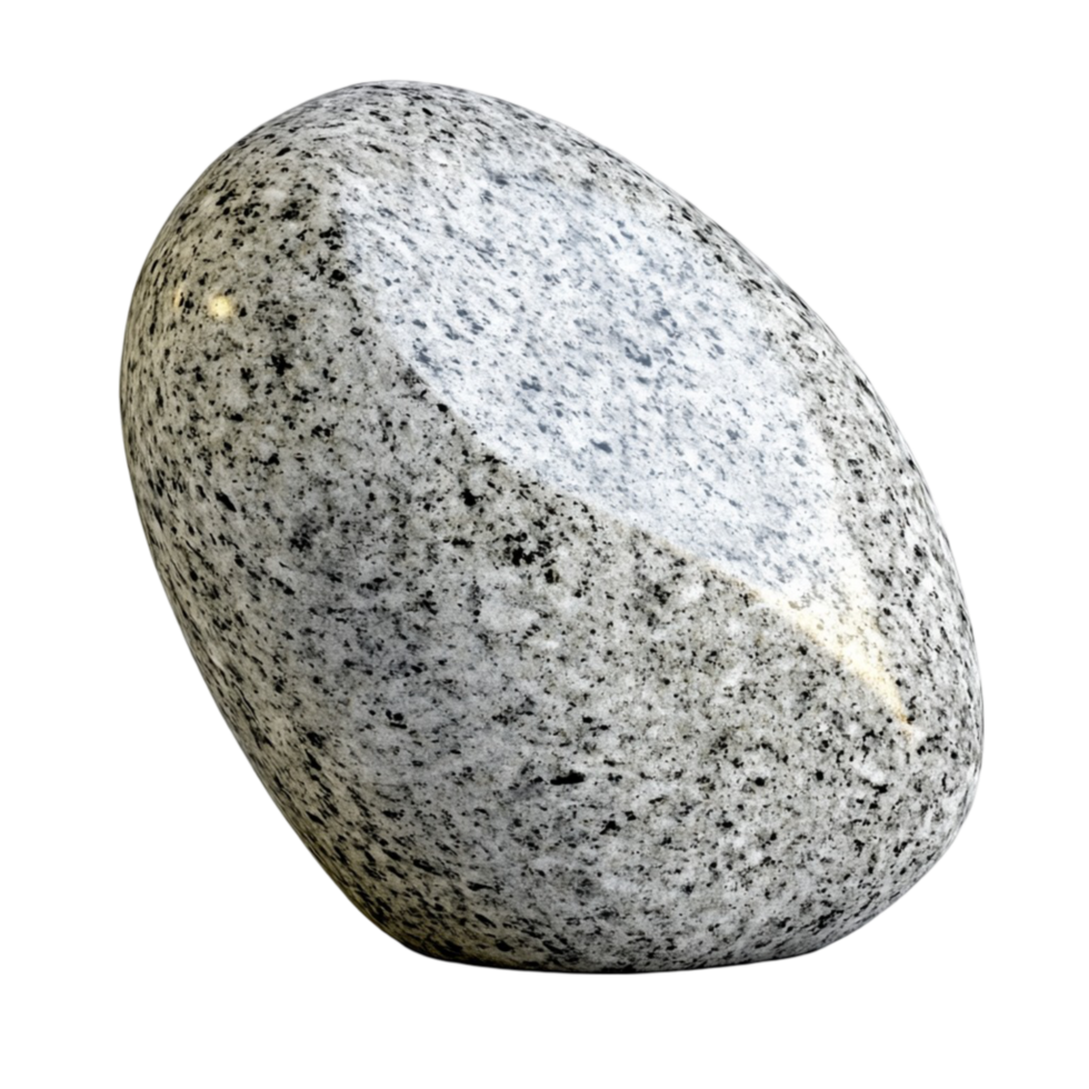 gray stone with a natural polished texture and rounded shape png