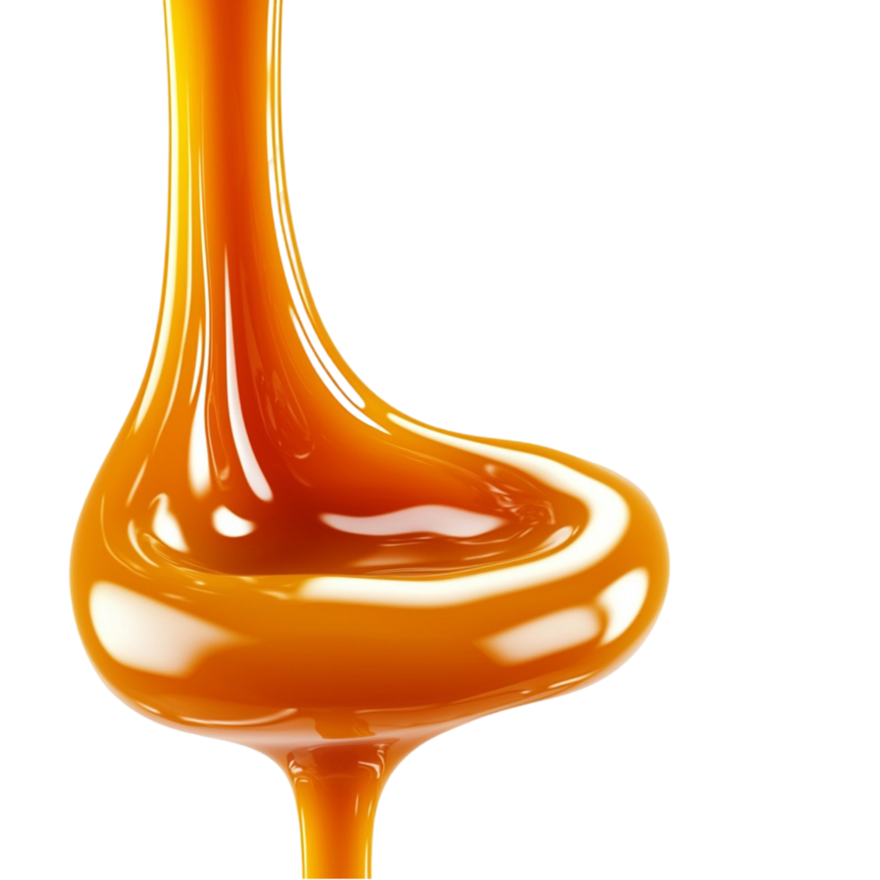 Thick golden honey flowing down in a stream png