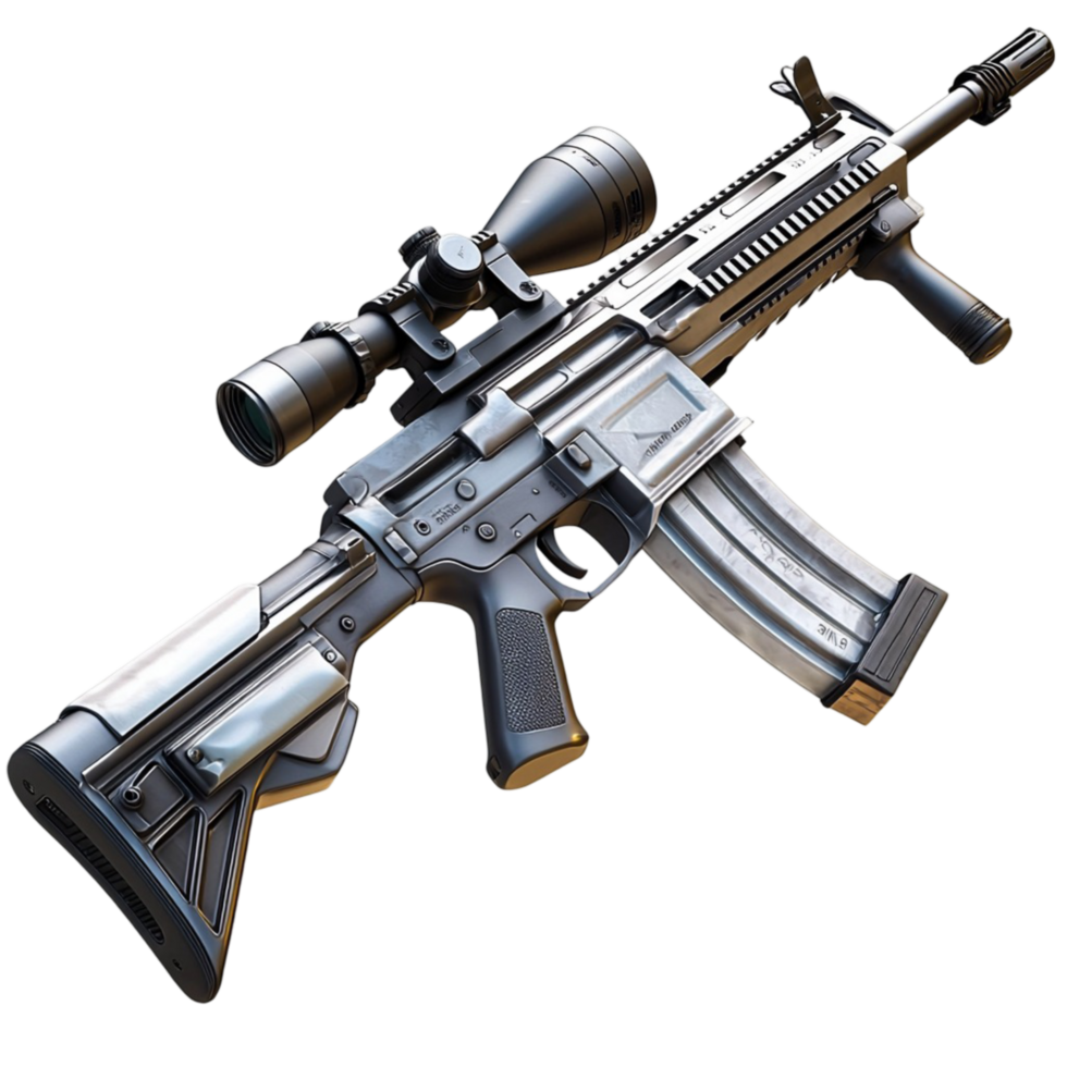sniper rifle with a tactical scope and sleek design png