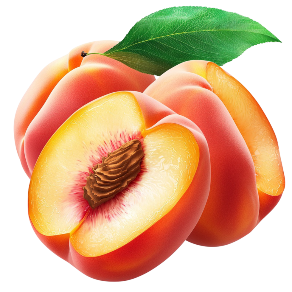 sliced peaches with a juicy golden interior png
