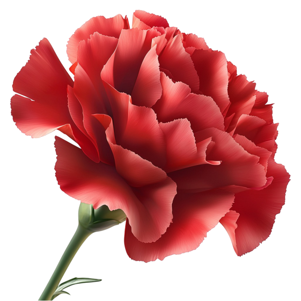 Vibrant red carnation flower with delicate petals png