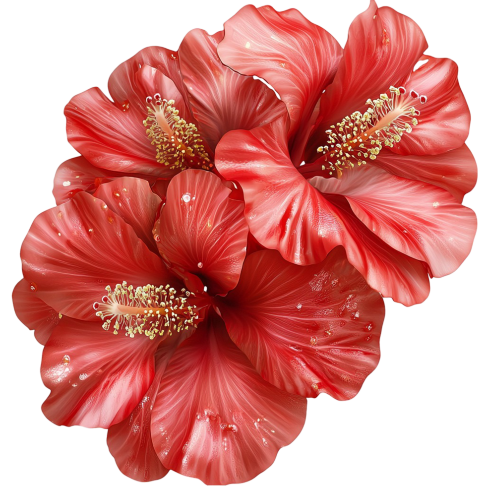 Beautiful bunch of red tropical flowers in full bloom png
