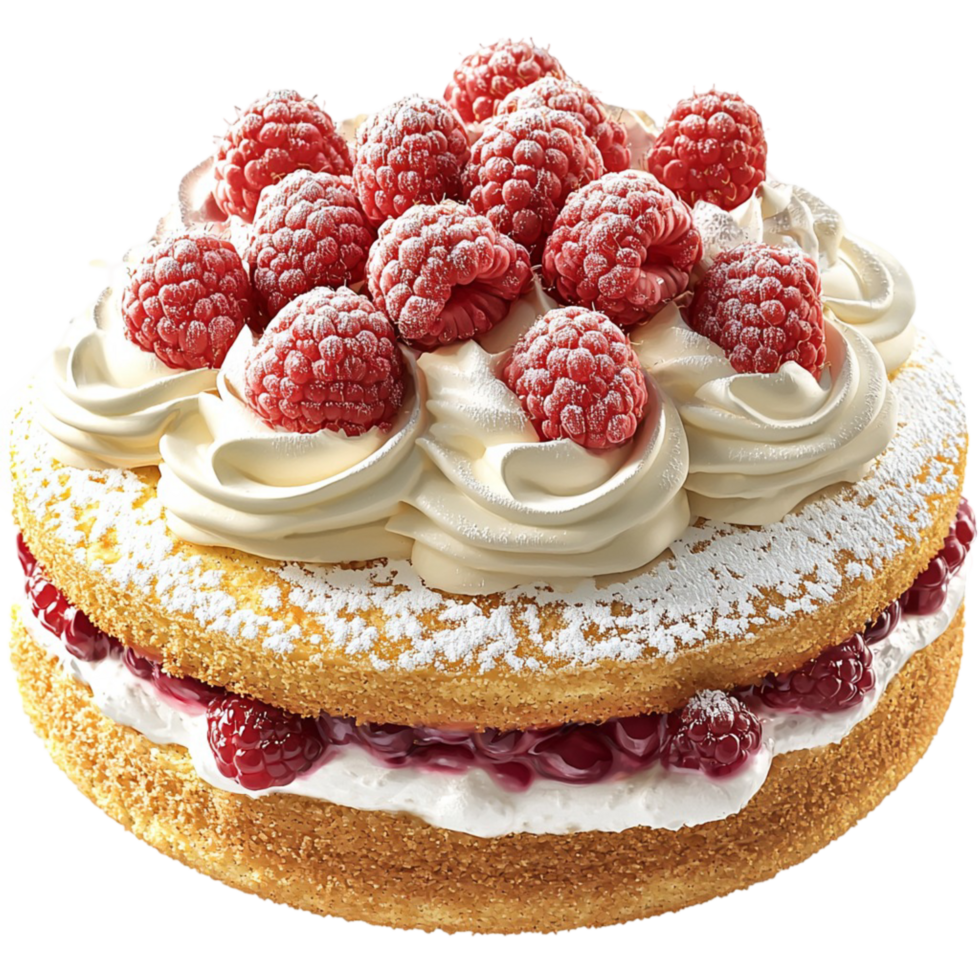 raspberry cake with layers of cream and sponge png