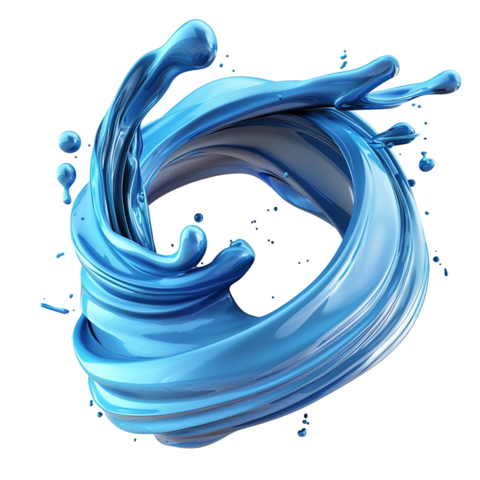 Dynamic swirl of blue forming anistic circular shape png