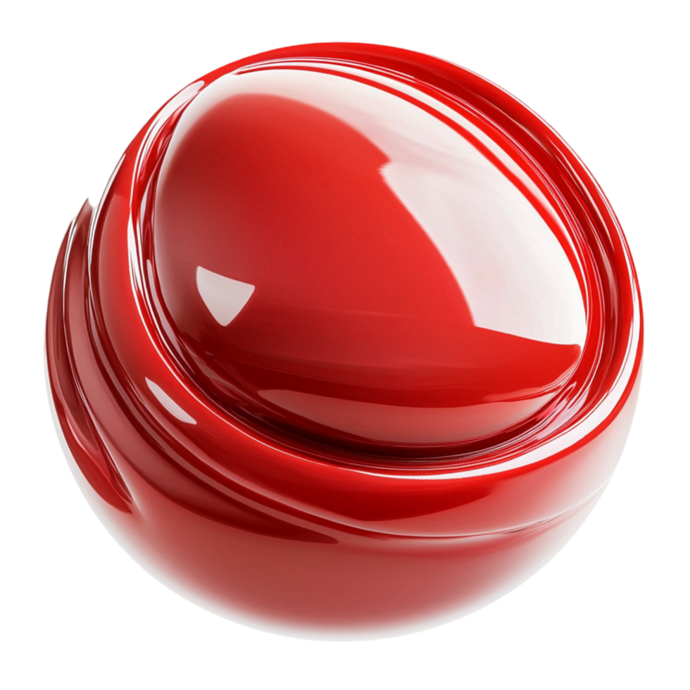 Glossy red spherical object with curves and a polished finish png