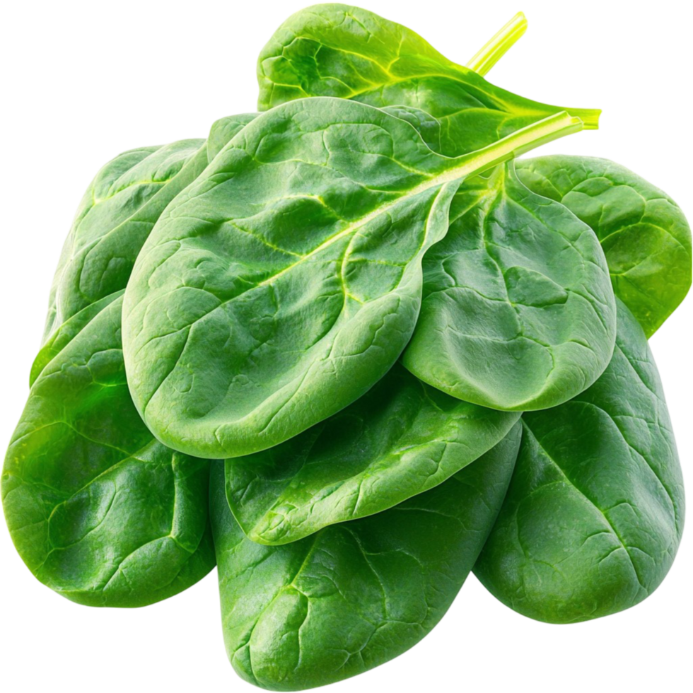 green spinach leaves stacked together in a bunch png
