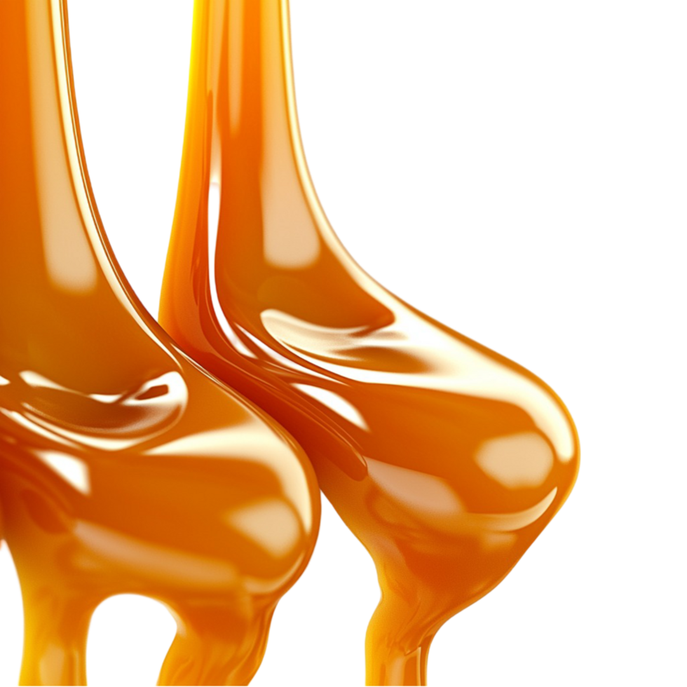 amber honey dripping from two elongated streams png