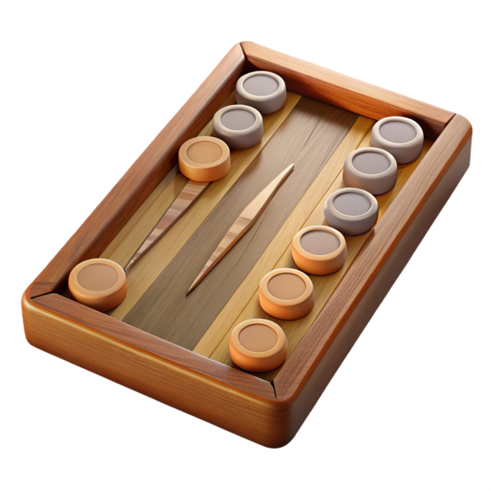 vibrant modern Backgammon Board Game Pieces Isolated 4K png
