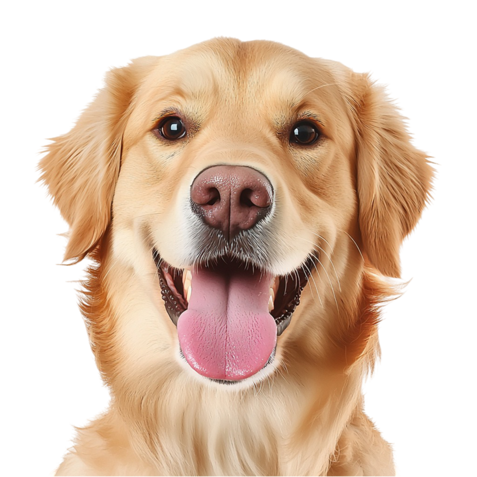 Happy golden retriever dog with a playful expression png