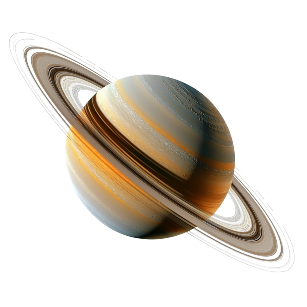 Majestic planet Saturn with stunning rings and realistic details png