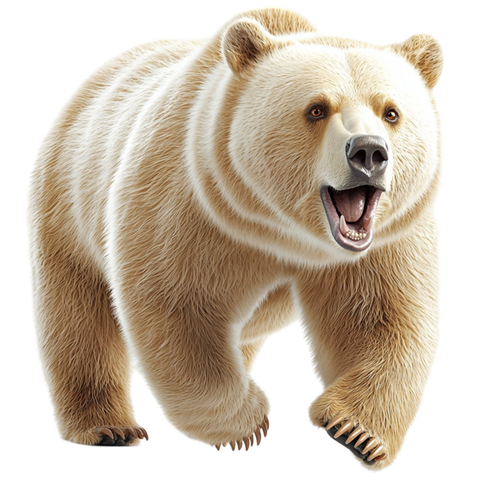 Large polar bear walking forward with a powerful and majestic stance png