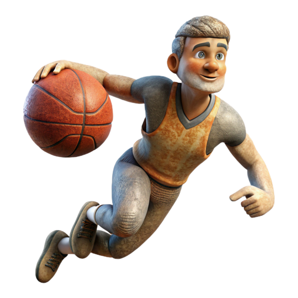 wonderful rustic Basketball Player Dunking Ball Isolated Element authentic png