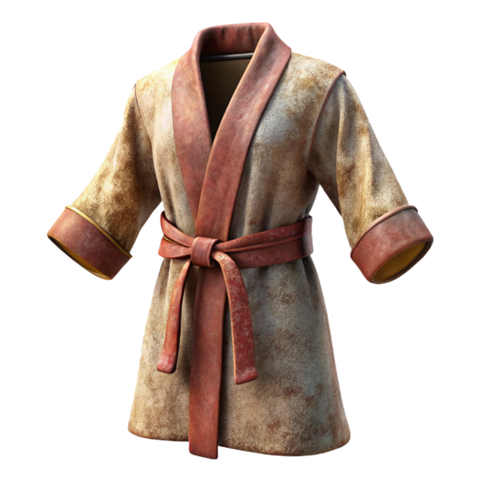 stunning rustic Bathrobe with Belt Isolated high resolution png