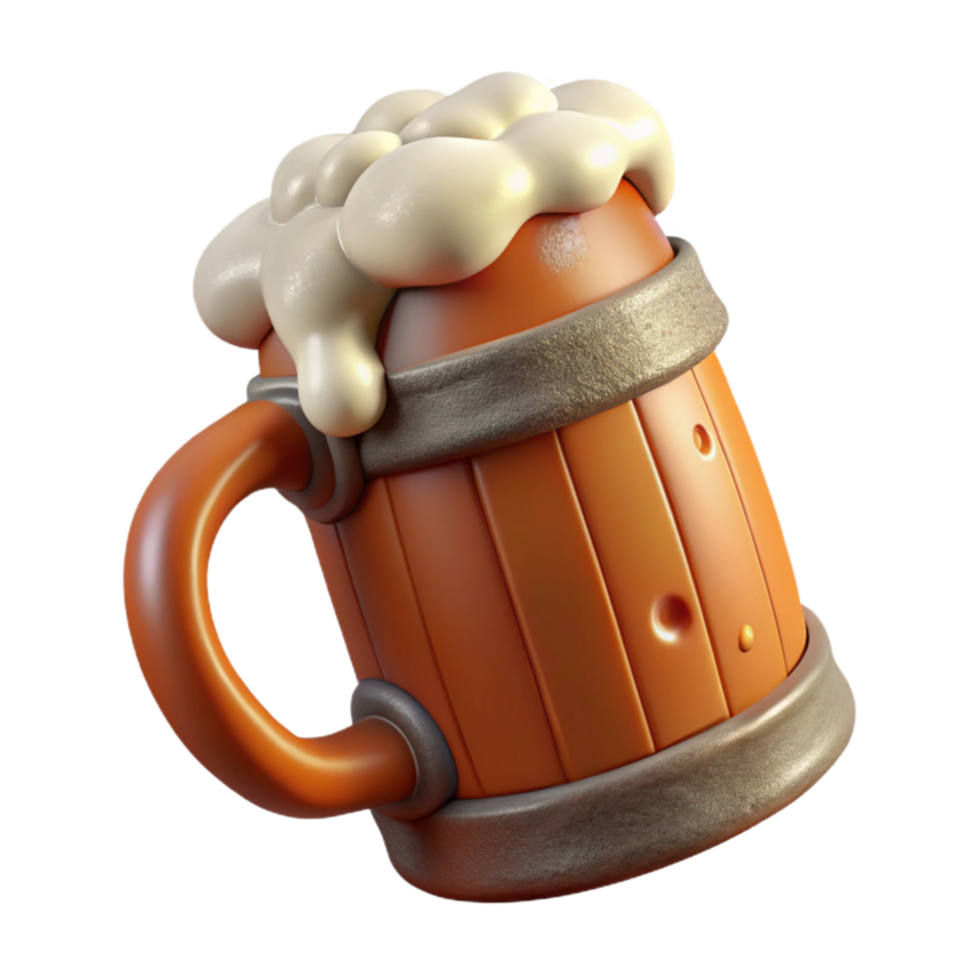 impressive abstract Beer Mug with Foam Cutout high resolution png