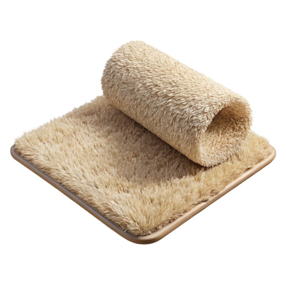 beautiful vintage Beige Carpet Plush Texture Isolated 4K png