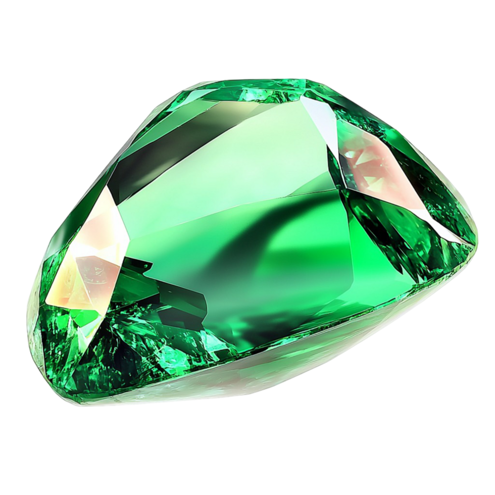 Shimmering emerald gemstone sparkles with deep green hues png