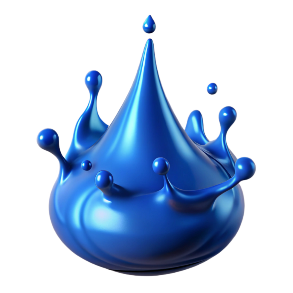 wonderful abstract Blue Ink Drop Splashing in Water Cutout high resolution png