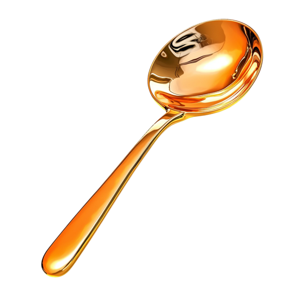 Shiny golden spoon is ly designed for dining png