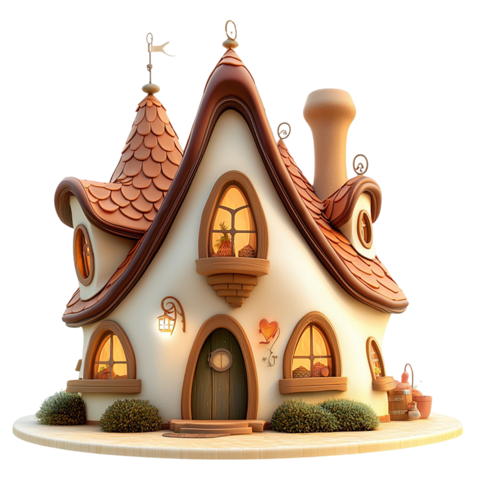 Cozy fairytale cottage has a warm and inviting atmosphere png