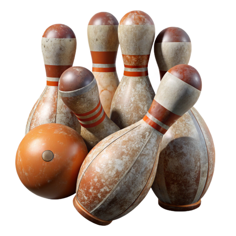 vibrant minimalist Bowling Pins Scattered Arrangement Isolated original png