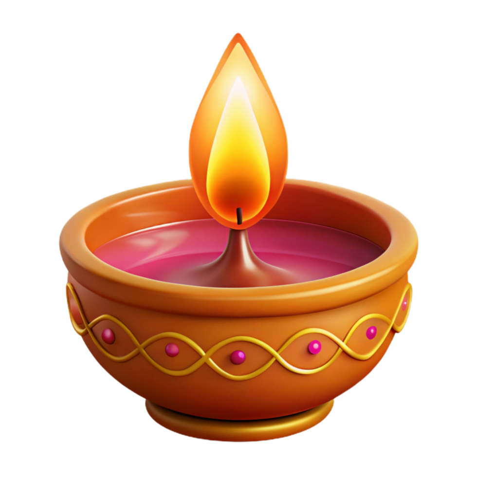 elegant rustic Bright Diwali Diya Cutout with Flame Detail genuine png