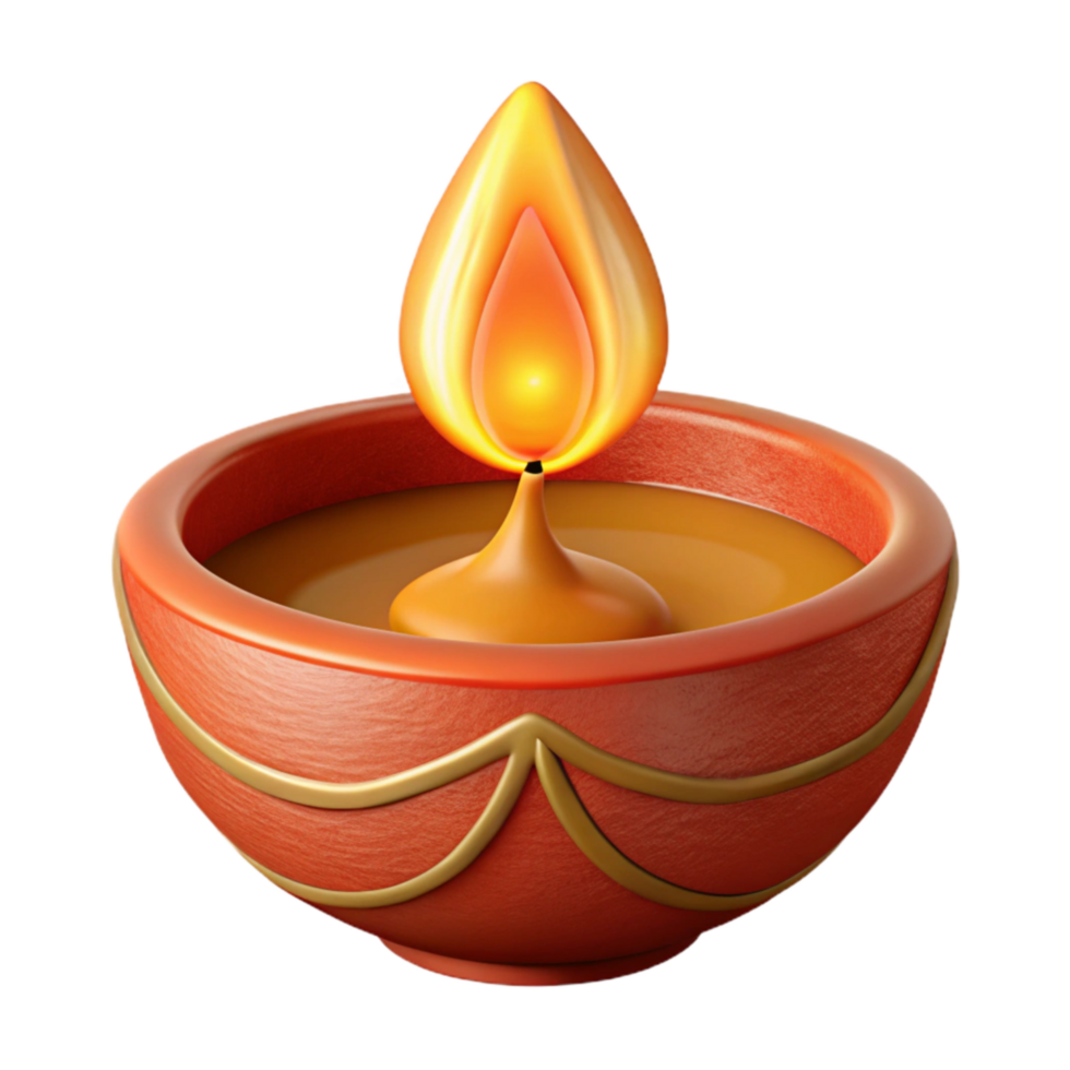 extraordinary artistic Bright Diwali Diya Cutout with Flame Detail high resolution png