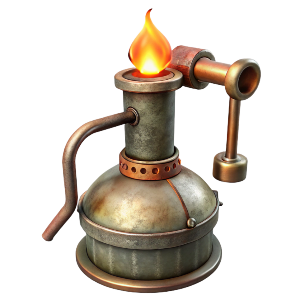 beautiful artistic Bunsen Burner with Adjustable Flame Isolated exclusive png
