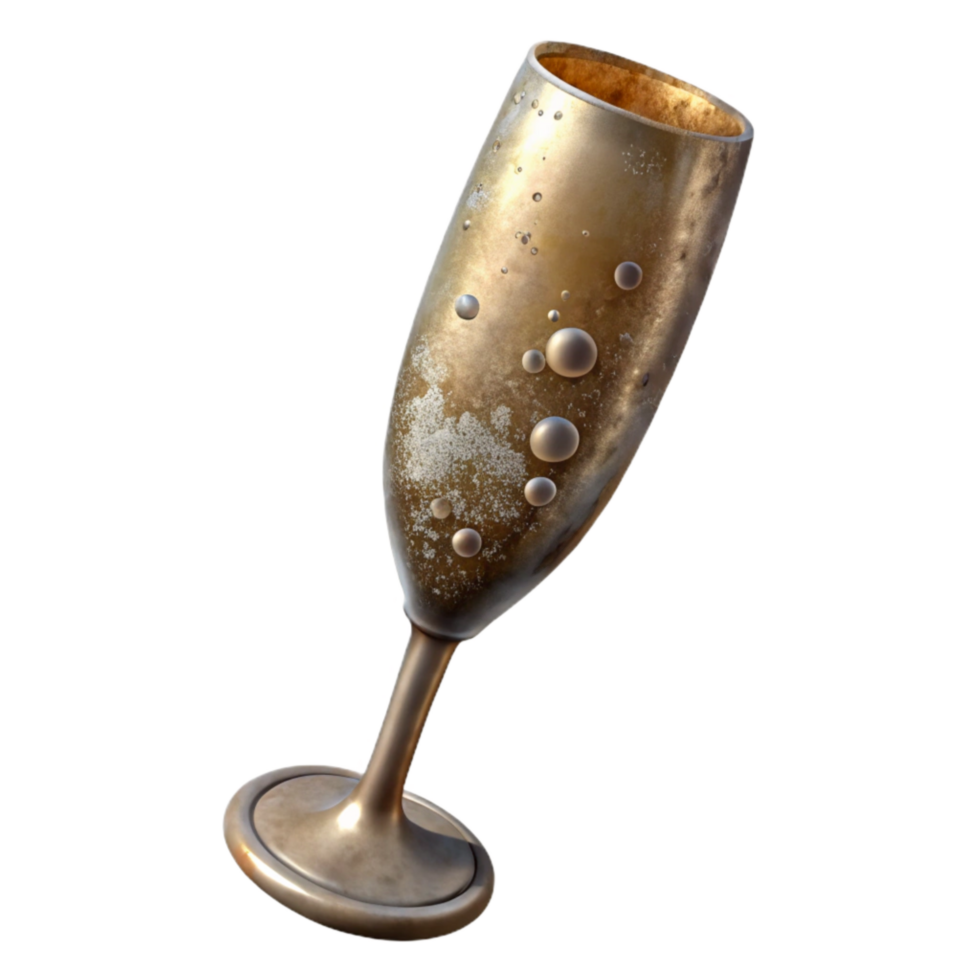 extraordinary classic Champagne Flute Isolated with Bubbles 4K png