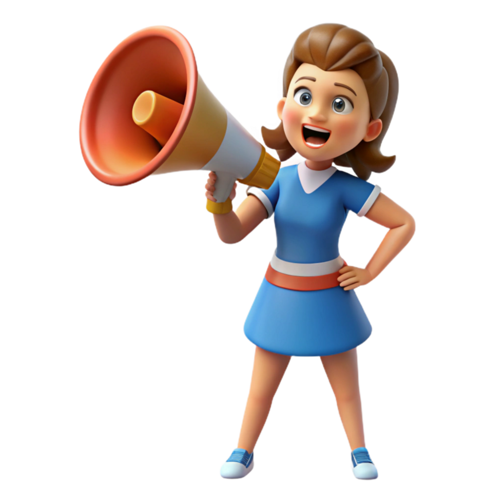 elegant creative Cheerleader Megaphone Loudspeaker Transparent Background 4K png