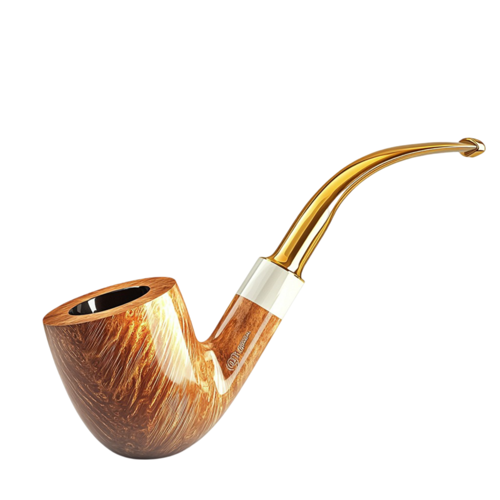 wooden smoking pipe with a curved stem embodies timeless sophistication png