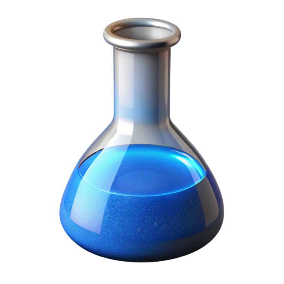 magnificent rustic Chemical Beaker with Blue Liquid Cutout detailed png