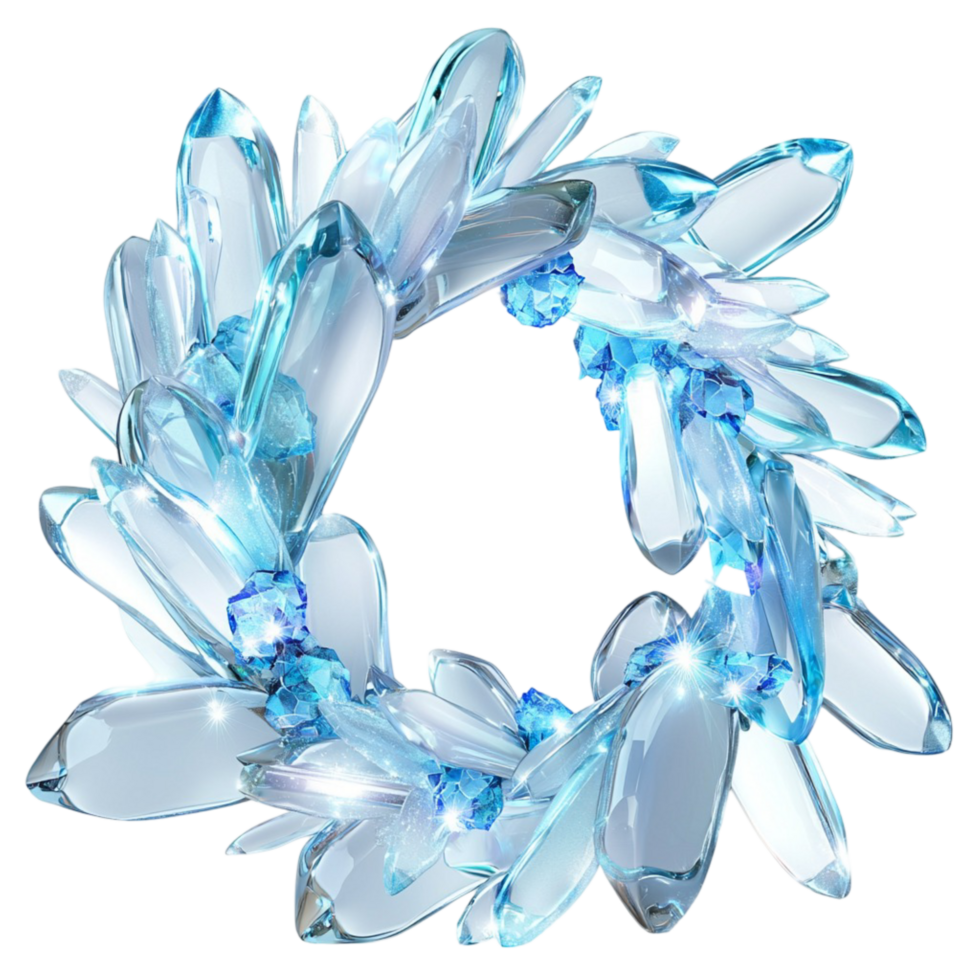 Sparkling ice crystal wreath showcases the beauty of frozen elegance png