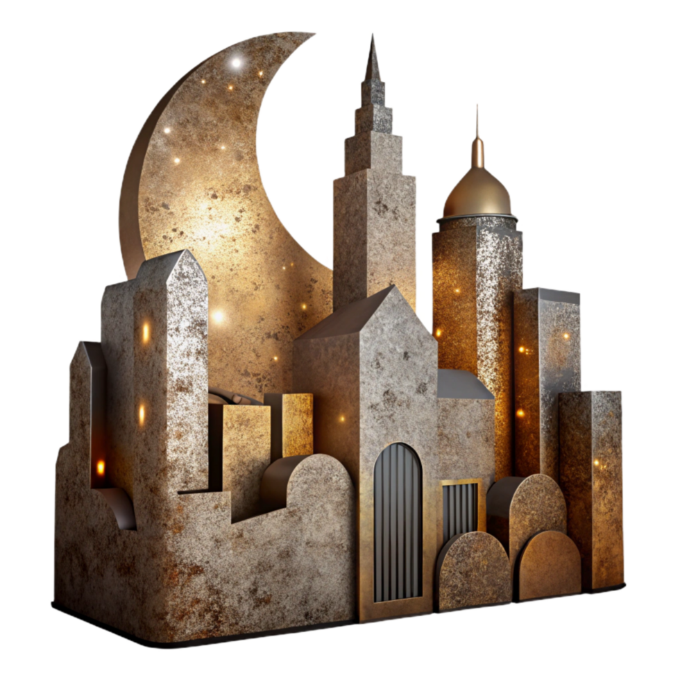 impressive minimalist City Skyline at Night Silhouette Isolated high resolution png