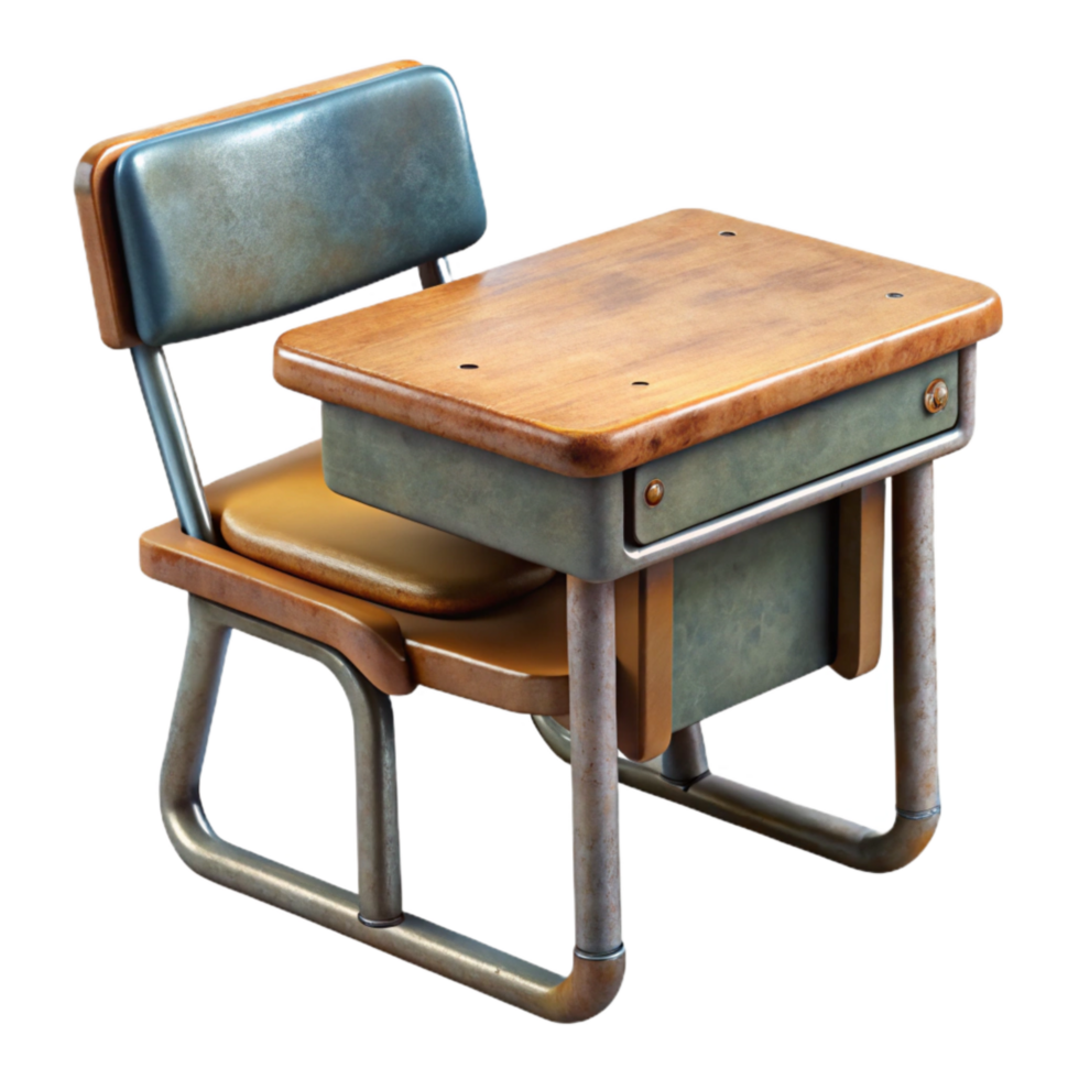serene abstract Classroom Desk and Chair Front Angle Cutout high resolution png