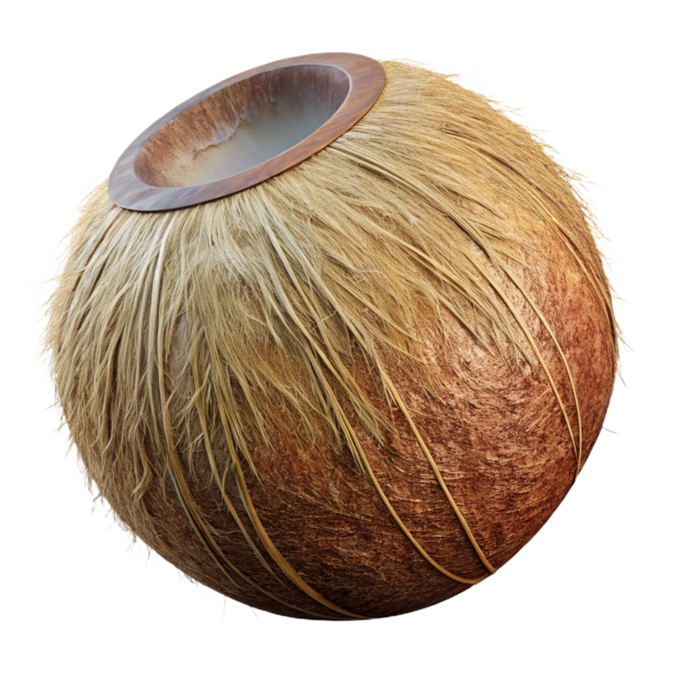 magnificent creative Coconut Whole Brown Cutout with Hairy Shell detailed png