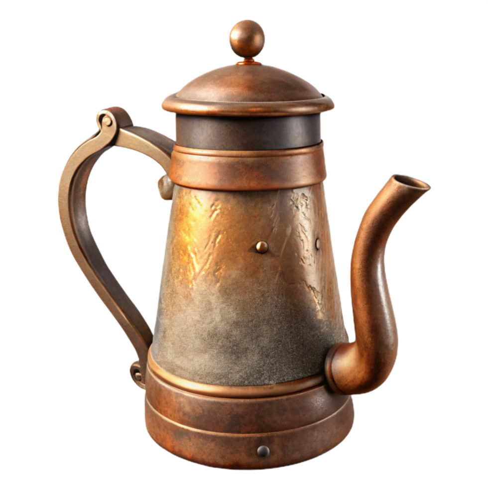 beautiful modern Coffee Pot Isolated with Steam authentic png