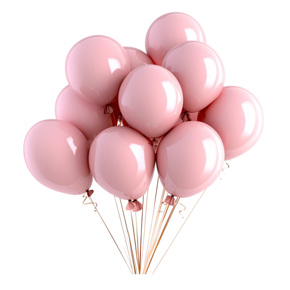 pink balloons tied together represent celebration and joy in the air png
