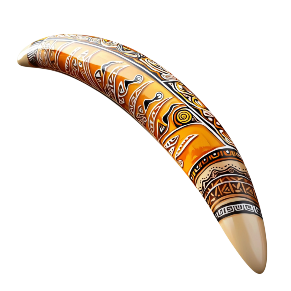 Beautifully carved boomerang with tribal patterns represents cultural heritage png
