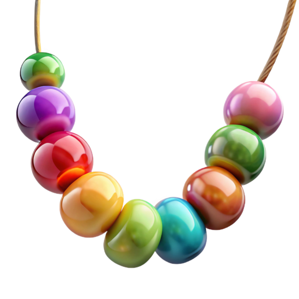 serene classic Colorful Glass Beads on a String Cutout high resolution png
