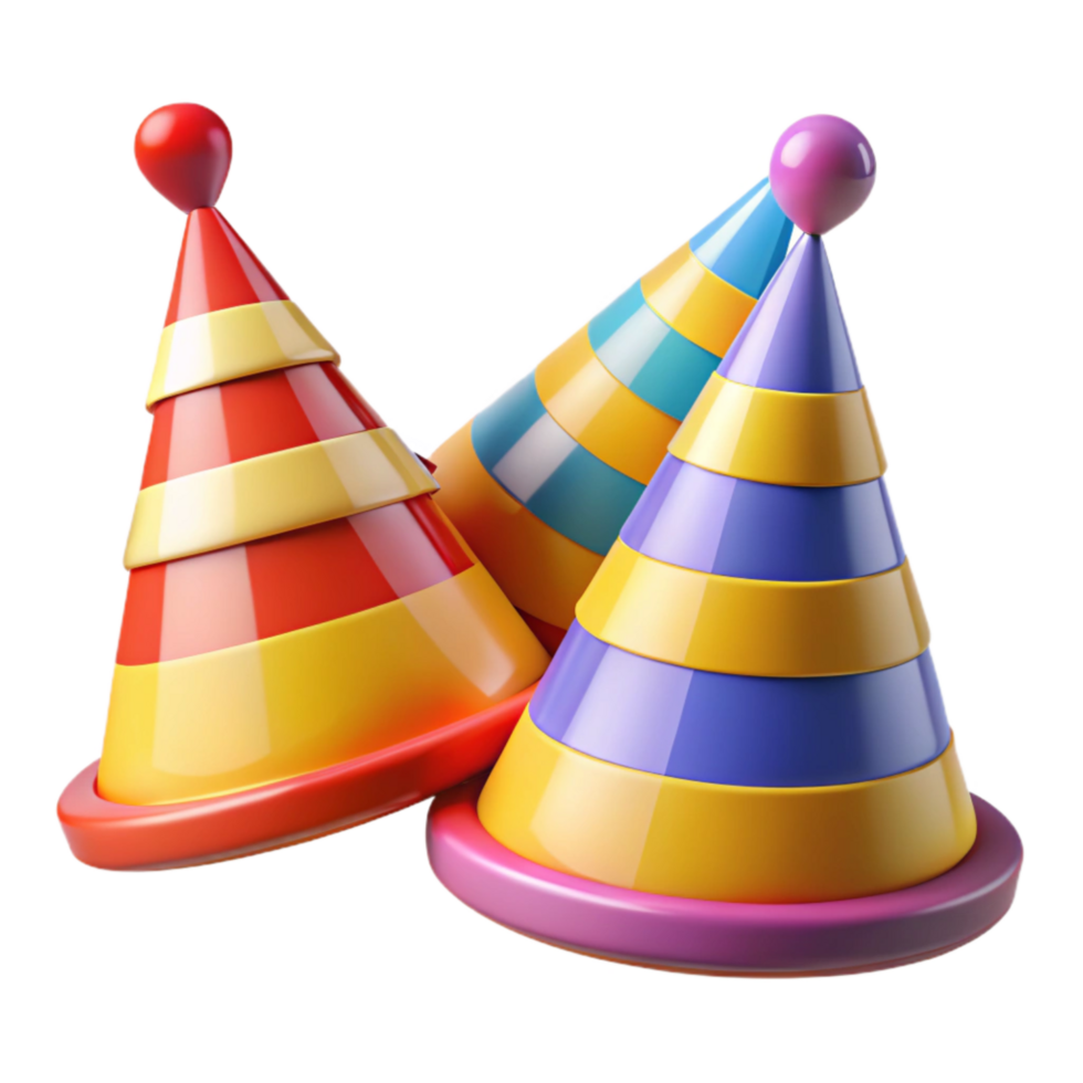 dramatic vintage Colorful Party Hats Set Transparent original png