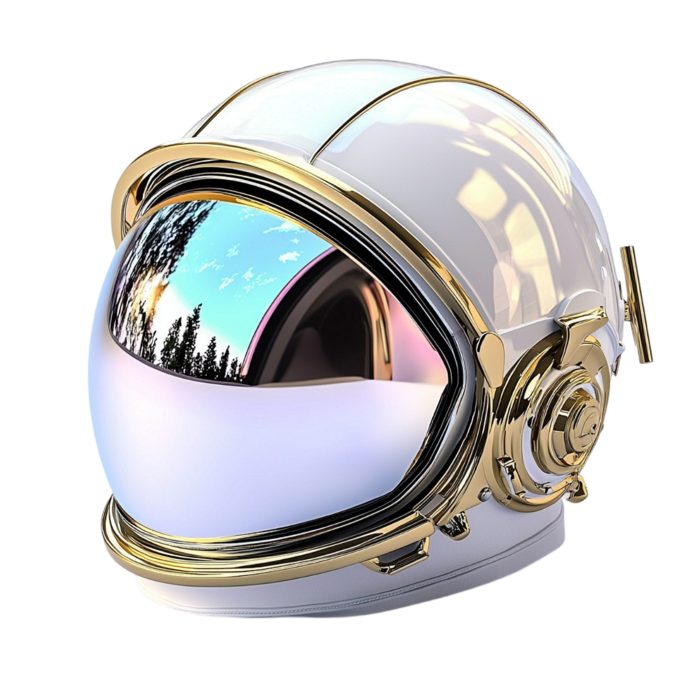 Futuristic astronaut helmet with a reflective visor represents space exploration and adventure png