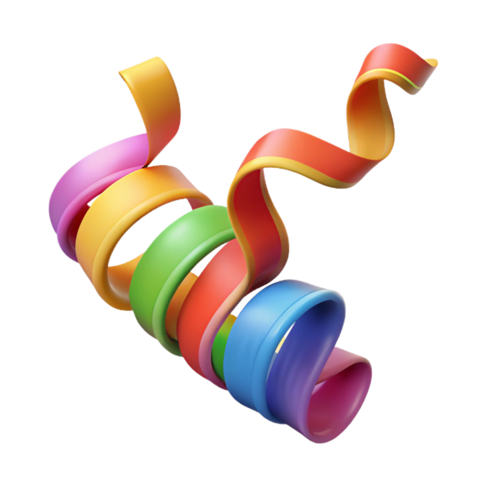 impressive artistic Colorful Party Streamers Wavy Design Cutout authentic png